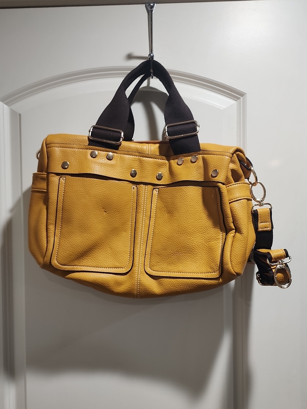 Mellow World Mustard Yellow Satchel Tote Beautiful Color!